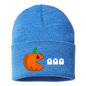 Halloween Pumpkin Eating Ghost Sustainable Knit Beanie