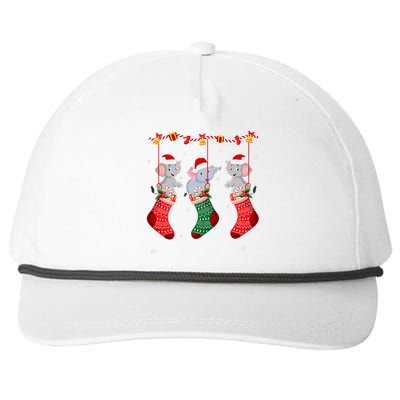 Holiday Party Elephant Christmas Socks  Snapback Five-Panel Rope Hat