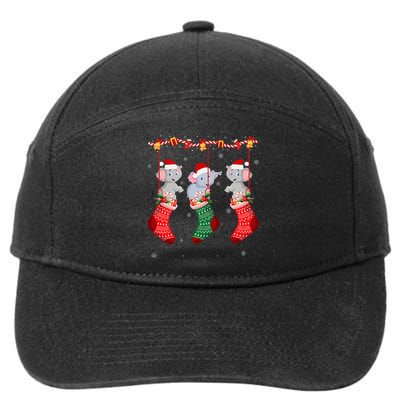 Holiday Party Elephant Christmas Socks  7-Panel Snapback Hat