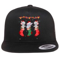 Holiday Party Elephant Christmas Socks  Flat Bill Trucker Hat