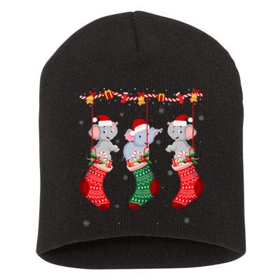 Holiday Party Elephant Christmas Socks  Short Acrylic Beanie