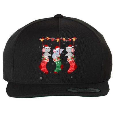 Holiday Party Elephant Christmas Socks  Wool Snapback Cap