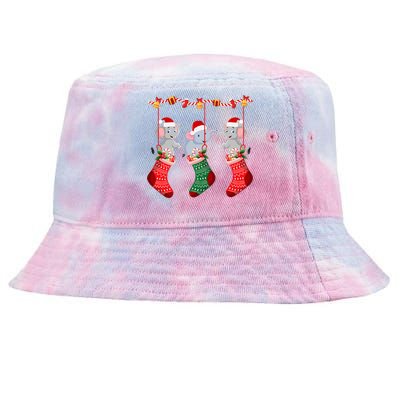 Holiday Party Elephant Christmas Socks  Tie-Dyed Bucket Hat