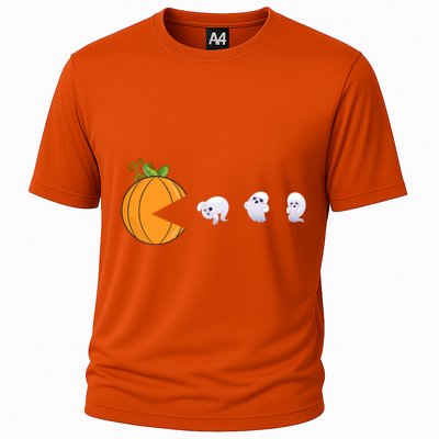 Halloween Pumpkin Eating Ghosts Funny Cute Gift Cooling Performance Crew T-Shirt