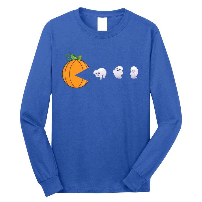 Halloween Pumpkin Eating Ghosts Funny Cute Gift Long Sleeve Shirt