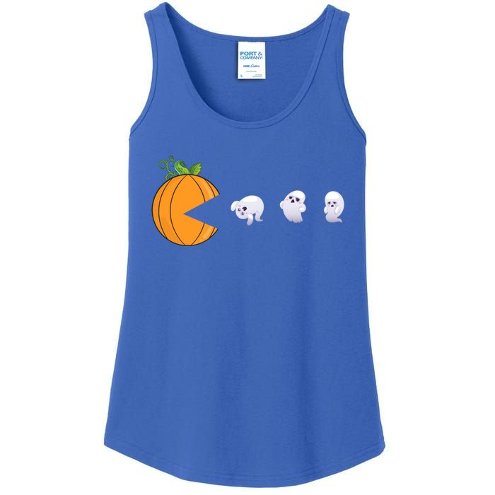 Halloween Pumpkin Eating Ghosts Funny Cute Gift Ladies Essential Tank