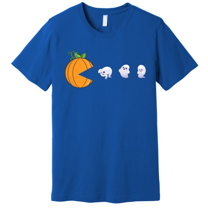 Halloween Pumpkin Eating Ghosts Funny Cute Gift Premium T-Shirt