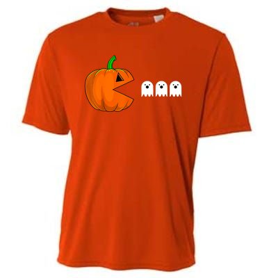 Halloween Pumpkin Eating Ghost Gamer For Cooling Performance Crew T-Shirt