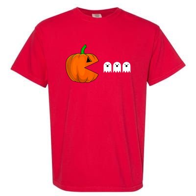 Halloween Pumpkin Eating Ghost Gamer For Garment-Dyed Heavyweight T-Shirt