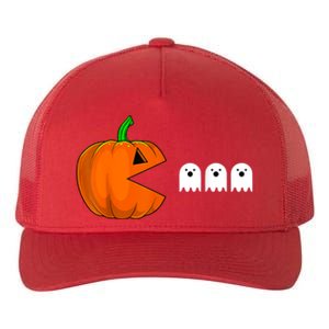 Halloween Pumpkin Eating Ghost Gamer For Yupoong Adult 5-Panel Trucker Hat