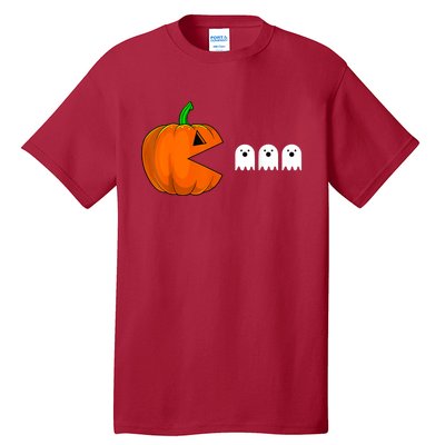 Halloween Pumpkin Eating Ghost Gamer For Tall T-Shirt