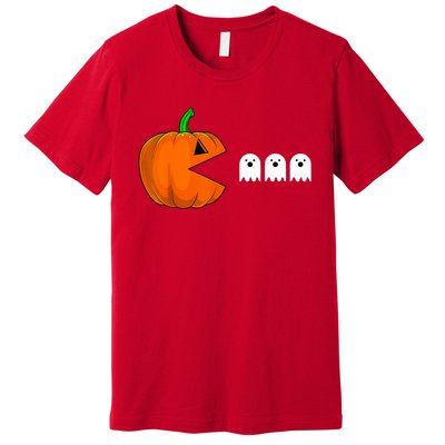 Halloween Pumpkin Eating Ghost Gamer For Premium T-Shirt