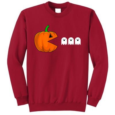 Halloween Pumpkin Eating Ghost Gamer For Tall Sweatshirt