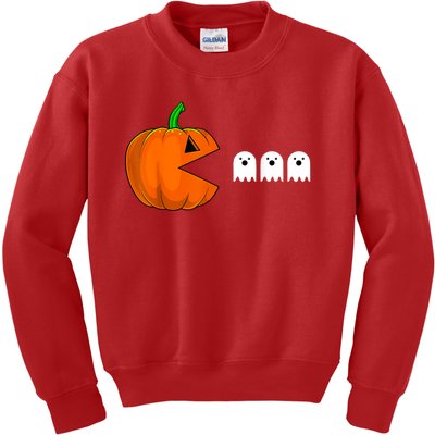 Halloween Pumpkin Eating Ghost Gamer For Kids Sweatshirt