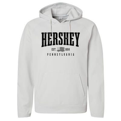 Hershey Pennsylvania Est. 1894 American Flag Patriotic Performance Fleece Hoodie