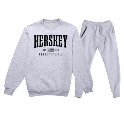 Hershey Pennsylvania Est. 1894 American Flag Patriotic Premium Crewneck Sweatsuit Set