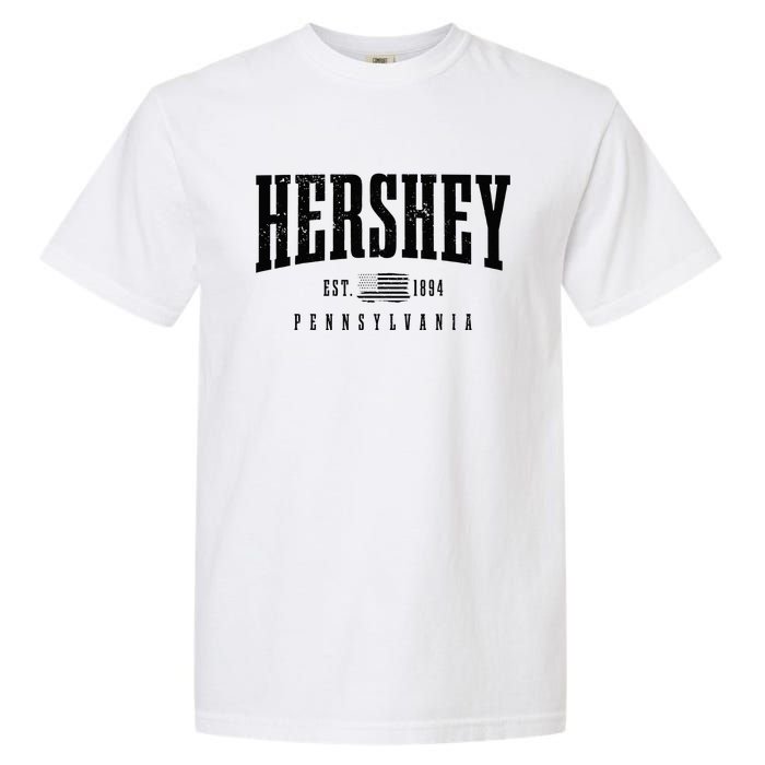 Hershey Pennsylvania Est. 1894 American Flag Patriotic Garment-Dyed Heavyweight T-Shirt