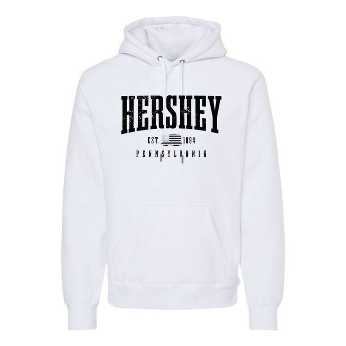 Hershey Pennsylvania Est. 1894 American Flag Patriotic Premium Hoodie