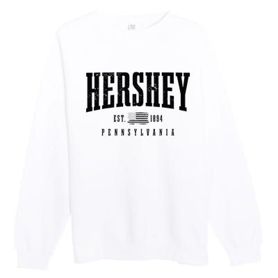 Hershey Pennsylvania Est. 1894 American Flag Patriotic Premium Crewneck Sweatshirt