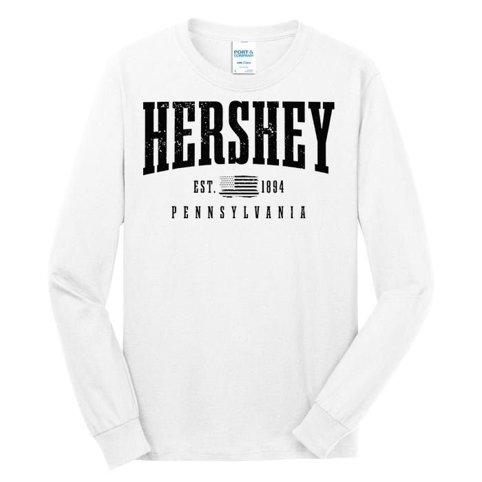 Hershey Pennsylvania Est. 1894 American Flag Patriotic Tall Long Sleeve T-Shirt