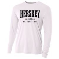 Hershey Pennsylvania Est. 1894 American Flag Patriotic Cooling Performance Long Sleeve Crew