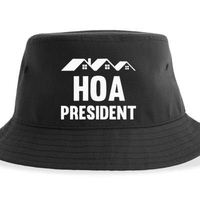 Hoa President Funny Homeowners Association Sustainable Bucket Hat