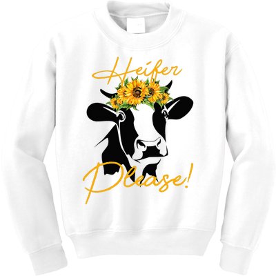 Heifer Please Funny Cow Heifer Kids Sweatshirt