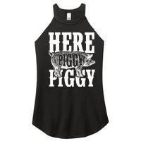 Here Piggy Funny Gift For Piggy Boar Hunting Wild Hog Hunters Women’s Perfect Tri Rocker Tank