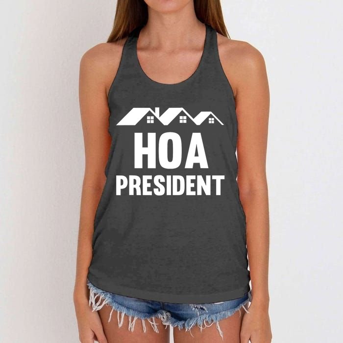 HOA President Funny Homeowners Association Women's Knotted Racerback Tank