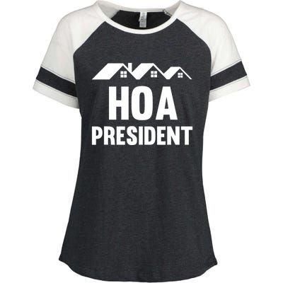 HOA President Funny Homeowners Association Enza Ladies Jersey Colorblock Tee