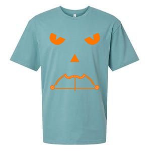 Halloween Pumpkin Face Recurve Bow Lovers Gift Archery Funny Gift Sueded Cloud Jersey T-Shirt