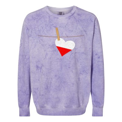 Heart Poland Flag Colorblast Crewneck Sweatshirt