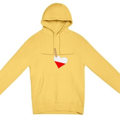 Heart Poland Flag Premium Pullover Hoodie