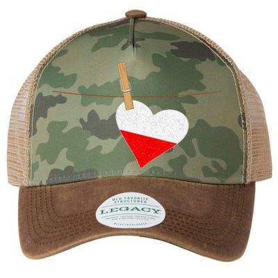 Heart Poland Flag Legacy Tie Dye Trucker Hat