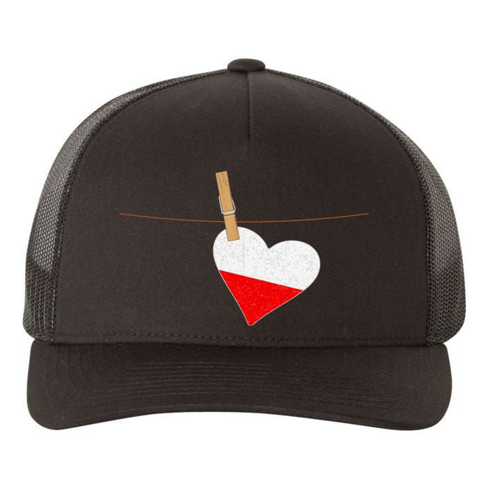 Heart Poland Flag Yupoong Adult 5-Panel Trucker Hat