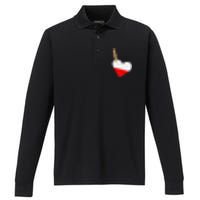 Heart Poland Flag Performance Long Sleeve Polo