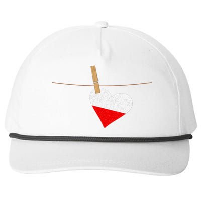 Heart Poland Flag Snapback Five-Panel Rope Hat