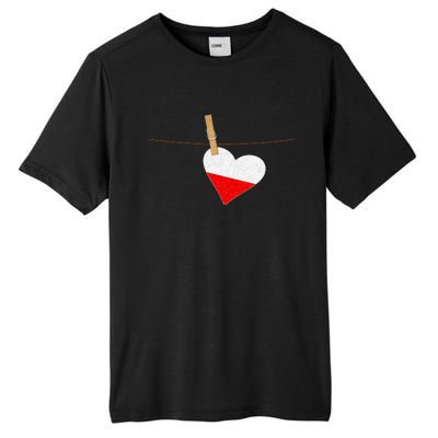 Heart Poland Flag Tall Fusion ChromaSoft Performance T-Shirt