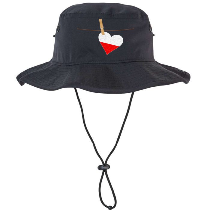 Heart Poland Flag Legacy Cool Fit Booney Bucket Hat