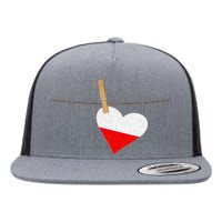 Heart Poland Flag Flat Bill Trucker Hat