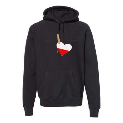 Heart Poland Flag Premium Hoodie