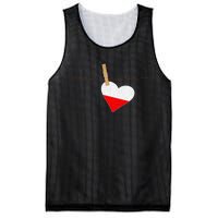 Heart Poland Flag Mesh Reversible Basketball Jersey Tank