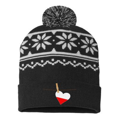 Heart Poland Flag USA-Made Snowflake Beanie