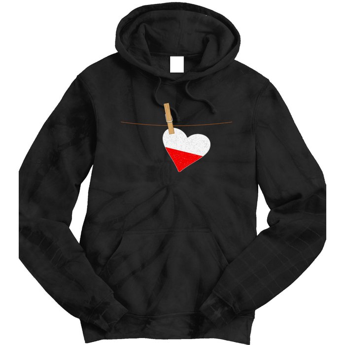 Heart Poland Flag Tie Dye Hoodie