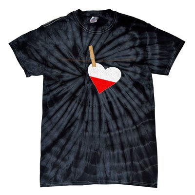 Heart Poland Flag Tie-Dye T-Shirt