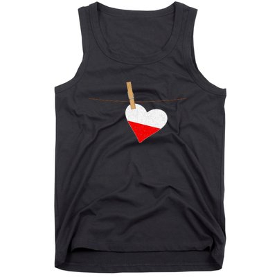 Heart Poland Flag Tank Top