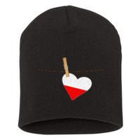 Heart Poland Flag Short Acrylic Beanie