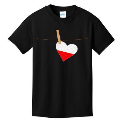 Heart Poland Flag Kids T-Shirt