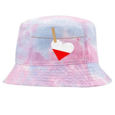 Heart Poland Flag Tie-Dyed Bucket Hat