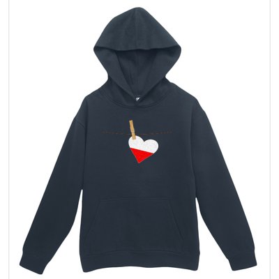 Heart Poland Flag Urban Pullover Hoodie